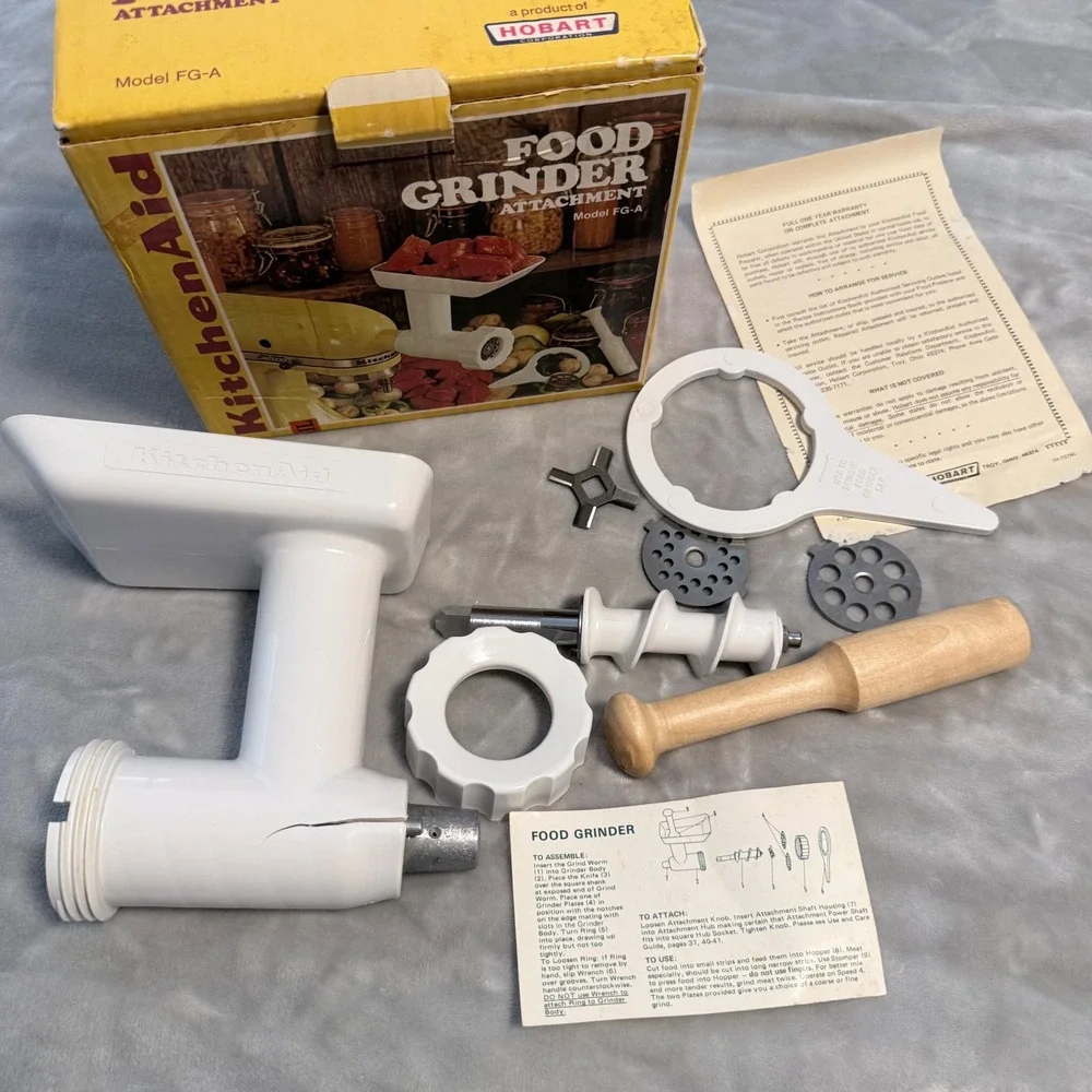 Vintage KitchenAid Hobart FG-A Food Grinder Attachment Boxed Parts/Repair